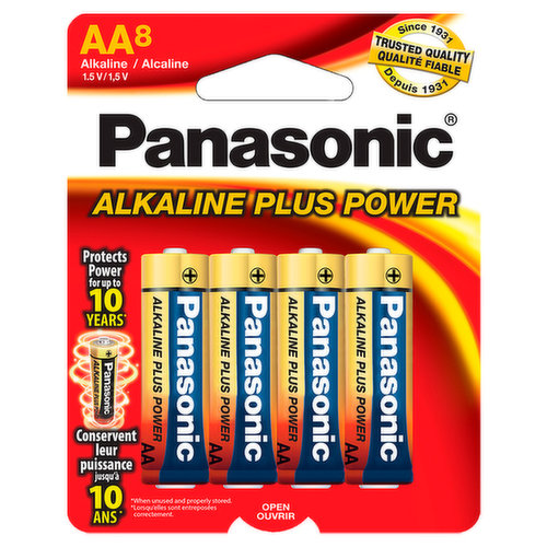 Panasonic Alkaline Plus, AA, 1.5V (8 count)