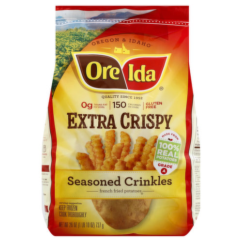 Ore Ida Extra Crispy Seasoned Crinkles French Fried Potatoes