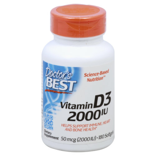 Doctors Best Vitamin D3, 2000 IU, Softgels