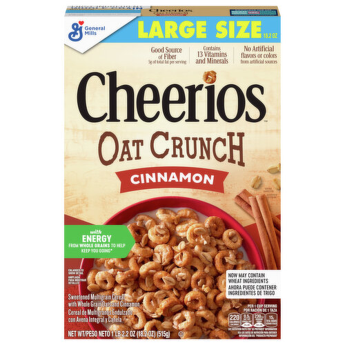 Cheerios Cereal, Cinnamon, Large Size