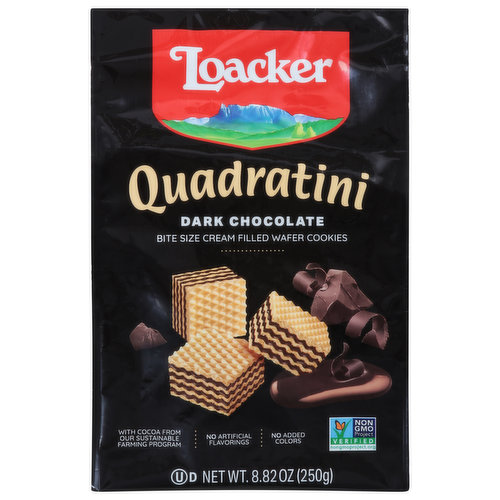 Loacker Wafer Cookies, Dark Chocolate, Bite Size