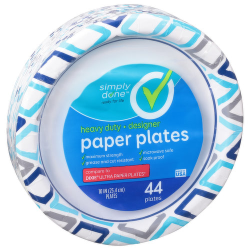 Simply Done Paper Plates, Designer, Heavy Duty, Big Pack