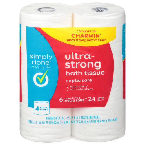 Simply Done Bath Tissue, Ultra-Strong, Mega Rolls, 2-Ply