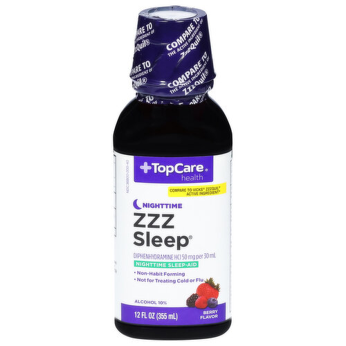 TopCare ZZZ Sleep, Nighttime, 50 mg, Berry Flavor