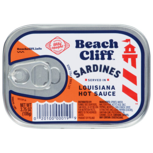 Beach Cliff Sardines, Louisiana Hot Sauce