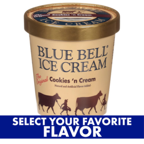 Blue Bell Cookies 'n Cream Ice Cream, 0.5 gal