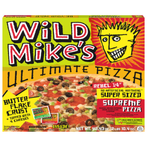 Wild Mike's Pizza, Ultimate, Butter Flake Crust, Supreme, Rebel 14 Inch, Super Sized