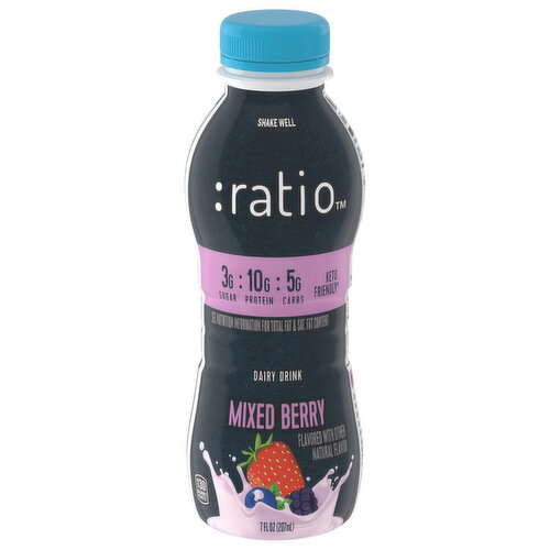 Ratio Dairy Drink, Keto Friendly, Mixed Berry