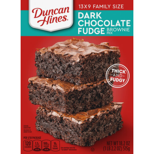 Duncan Hines Brownie Mix, Dark Chocolate Fudge, Family Size