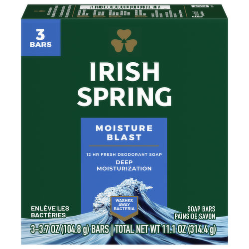Irish Spring Soap Bars, Moisture Blast