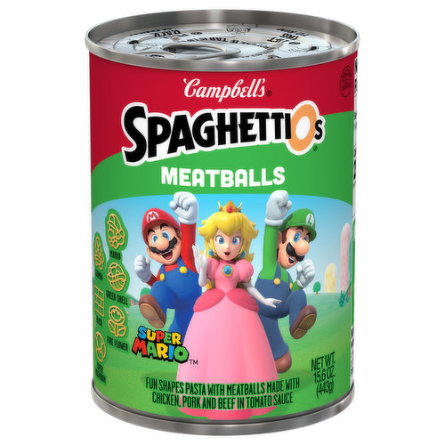 SpaghettiOs Pasta with Meatballs, Fun Shapes, Super Mario