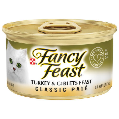 Fancy Feast Grain Free Pate Wet Cat Food, Classic Pate Turkey & Giblets Feast
