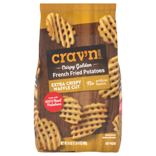 Crav'n Flavor French Fried Potatoes, Crispy Golden, Extra Crispy Waffle Cut