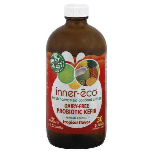 Inner Eco Kefir, Probiotic, Dairy-Free, Tropical Flavor