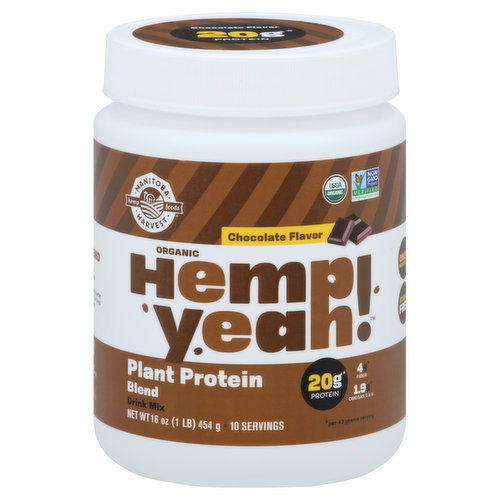 Hemp Yeah Drink Mix, Organic, Plant Protein Blend, Chocolate Flavor