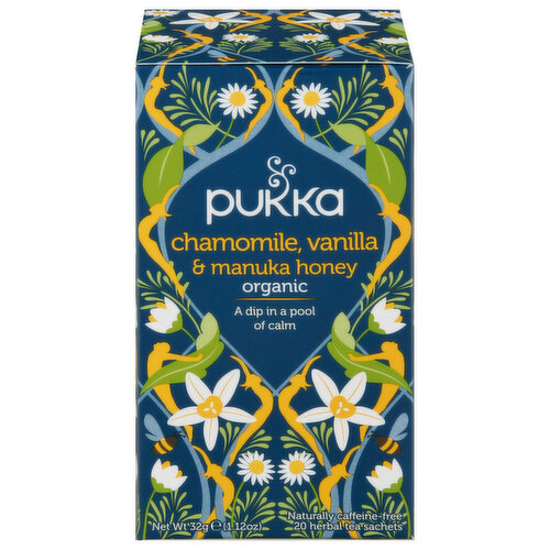 Pukka Herbal Tea, Organic, Chamomile, Vanilla & Manuka Honey, Sachets