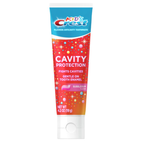 Make brushing teeth fun for your child or toddler! This toothpaste has the Cavity Protection you expect from Crest, combined with a fun bubblegum flavor will help make your child excited to brush! Crest helps your little ones practice proper oral care habits that will last them a lifetime.