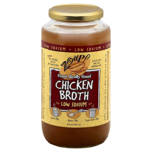 Zoup Broth, Chicken, Low Sodium