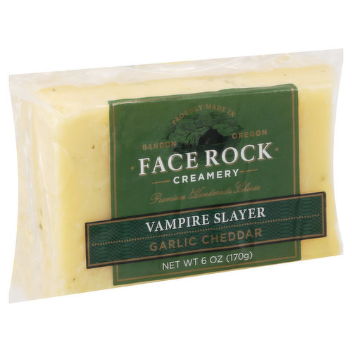 Face Rock Creamery Cheese, Vampire Slayer, Garlic Cheddar