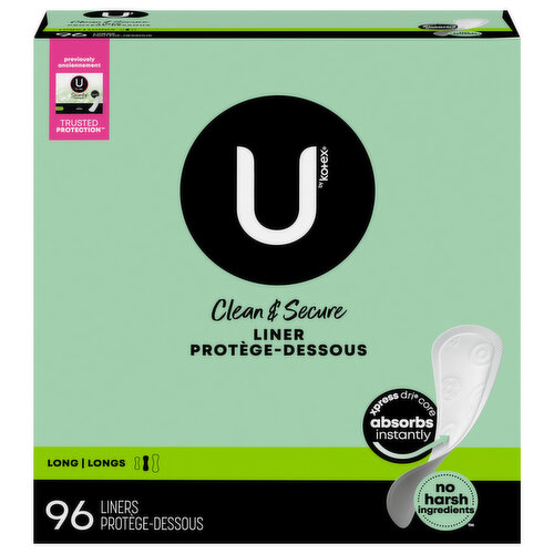 U by Kotex Liners, Clean & Secure, Long