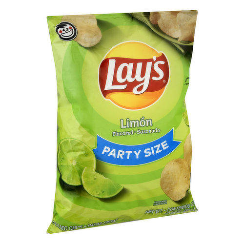 Lays Potato Chips, Limon Flavored, Party Size - 12.5 oz