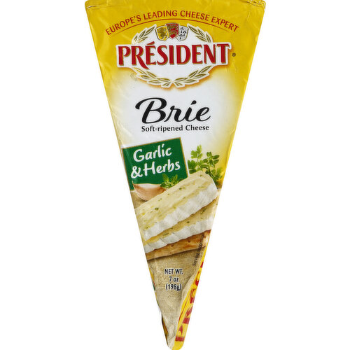 President Cheese, Brie, Garlic & Herbs, Soft-Ripened