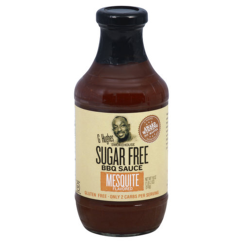 G Hughes Smokehouse BBQ Sauce, Sugar Free, Mesquite Flavored