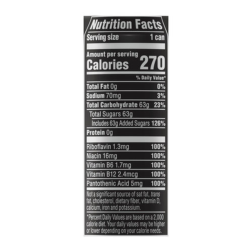 rockstar energy drink nutrition facts