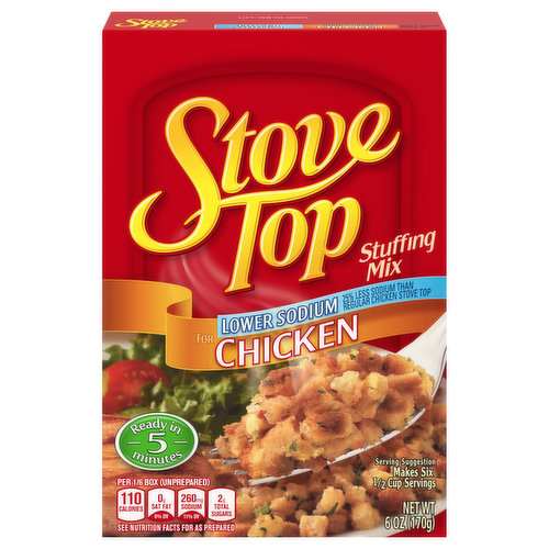 Stove Top Stuffing Mix, Lower Sodium, Chicken