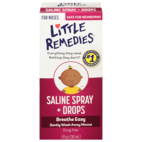 Little Remedies Saline Spray + Drops, Breathe Easy, For Noses