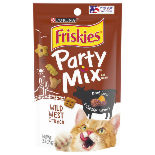 Friskies Made in USA Facilities Cat Treats, Party Mix Crunch Wild West