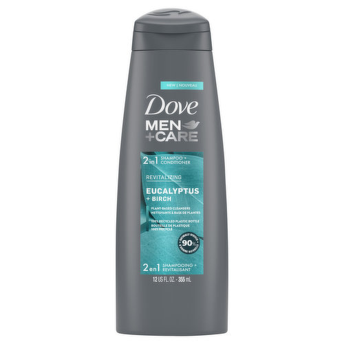 Dove Shampoo + Conditioner, 2 in 1, Revitalizing, Eucalyptus + Birch