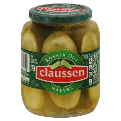 Claussen Pickles, Kosher Dill, Halves