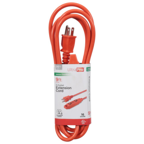 UltraPro Extension Cord, Indoor/Outdoor, 9 Feet