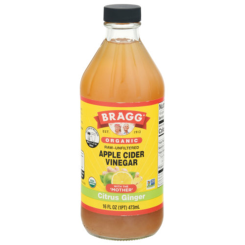 Est. 1912. With the mother. Bragg Organic Apple Cider Vinegar (ACV). Enjoy all the health benefits of our raw unfiltered ACV - plus a zesty blend of ingredients from lemon, lime, ginger and honey. ACV for your daily dose of wellness. Protect our planet.