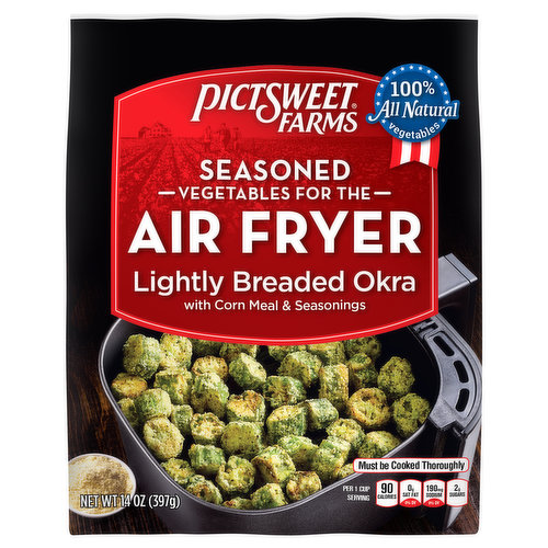 Pictsweet Farms Seasoned Vegetables for the Air Fryer Lightly Breaded Okra, 14 oz