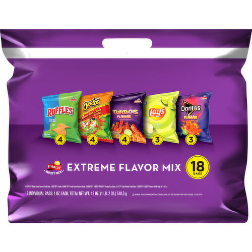 Frito Lay Chips, Extreme Flavor Mix, Variety Pack