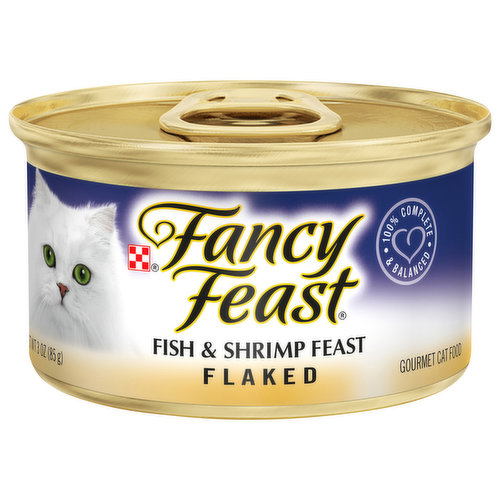 Fancy Feast Cat Food, Gourmet, Fish & Shrimp Feast, Flaked