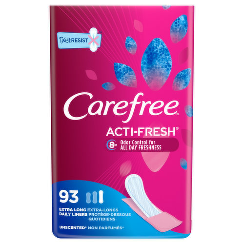 Carefree Liners, Unscented, Extra Long - Brookshire's