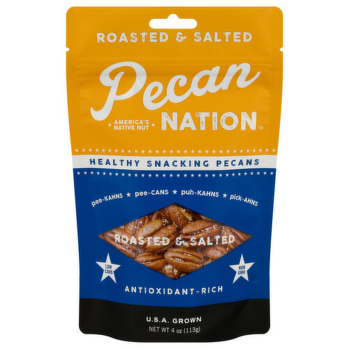 Pecan Nation Pecans, Roasted & Salted, Healthy Snacking, Antioxidant - Rich