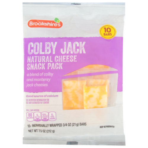 Brookshire's Cheese, Natural, Colby Jack, Snack Pack