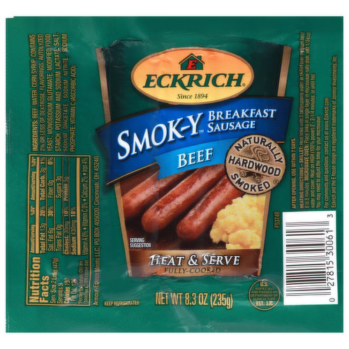 Eckrich Breakfast Sausage, Beef, SmokY