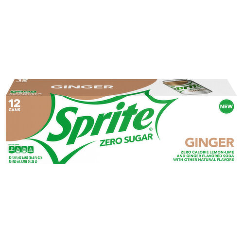 Sprite Soda, Zero Sugar, Ginger