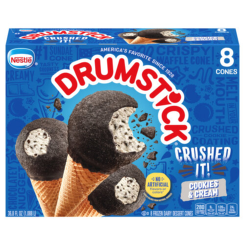 Drumstick Dessert Cones, Cookies & Cream
