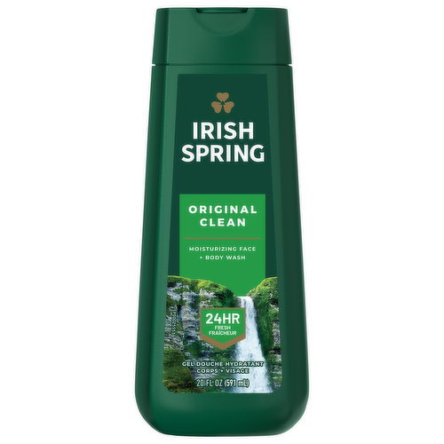 Irish Spring Moisturizing Face + Body Wash, Original Clean