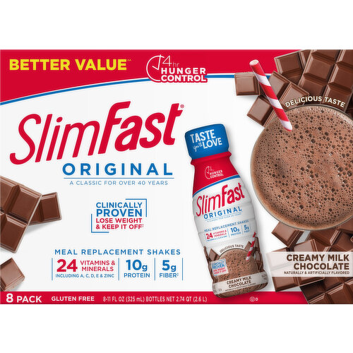 SlimFast Meal Replacement Shake, Creamy Milk Chocolate