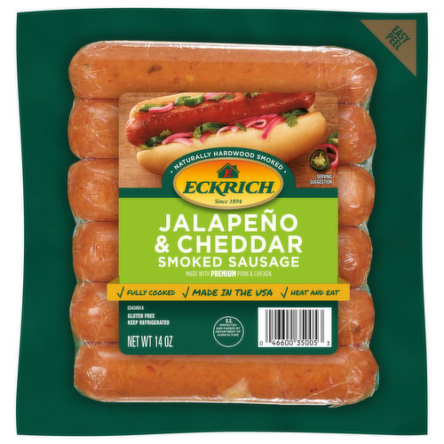 Eckrich Smoked Sausage, Jalapeno & Cheddar