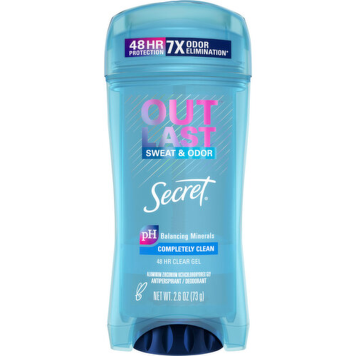 Secret Antiperspirant/Deodorant, Completely Clean, Sweat & Odor, Clear Gel