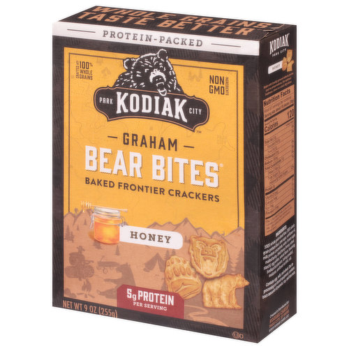 Kodiak Cakes Bear Bites, Honey Graham Crackers, 5g Protein per Serving, 9  oz Pack Of 8 