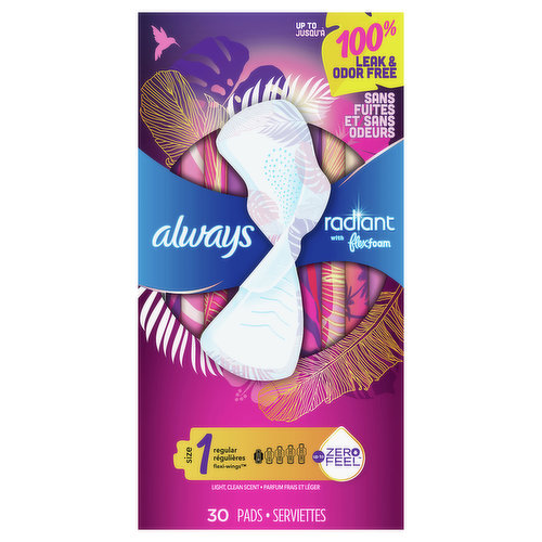 Always Maxi Pads without Wings, Size 1, Regular Absorbency, 48 Count 